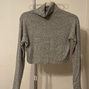 Gray crop top long sleeve turtle neck Forever 21 sz S